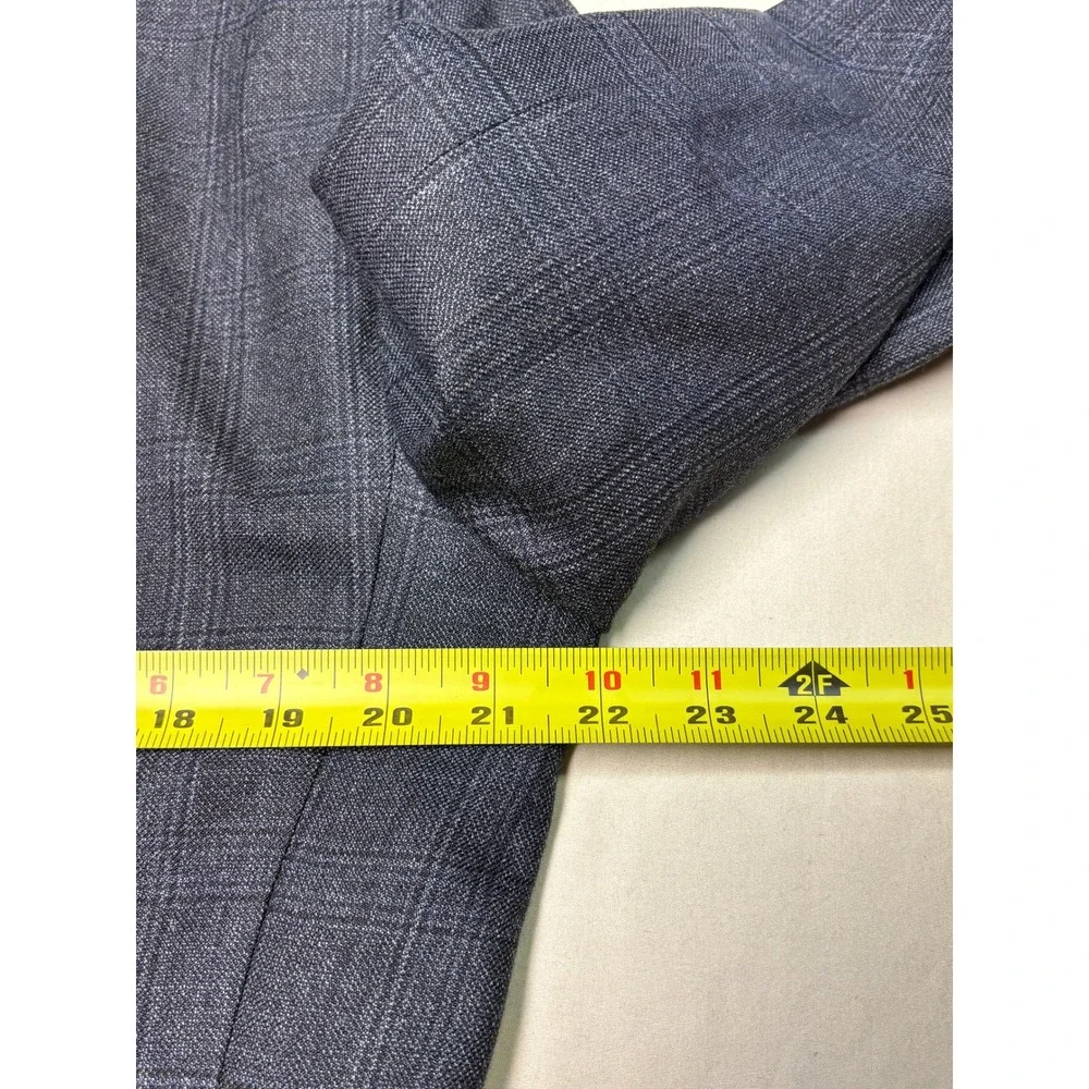 Jos. A. Bank Travelers Collection Blazer‎ Mens 39R Silk Wool Blue Grey Plaid